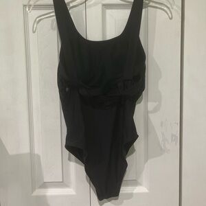 SHEIN Black One-Piece Swimsuit | Size S | Minimalist Scoop Back